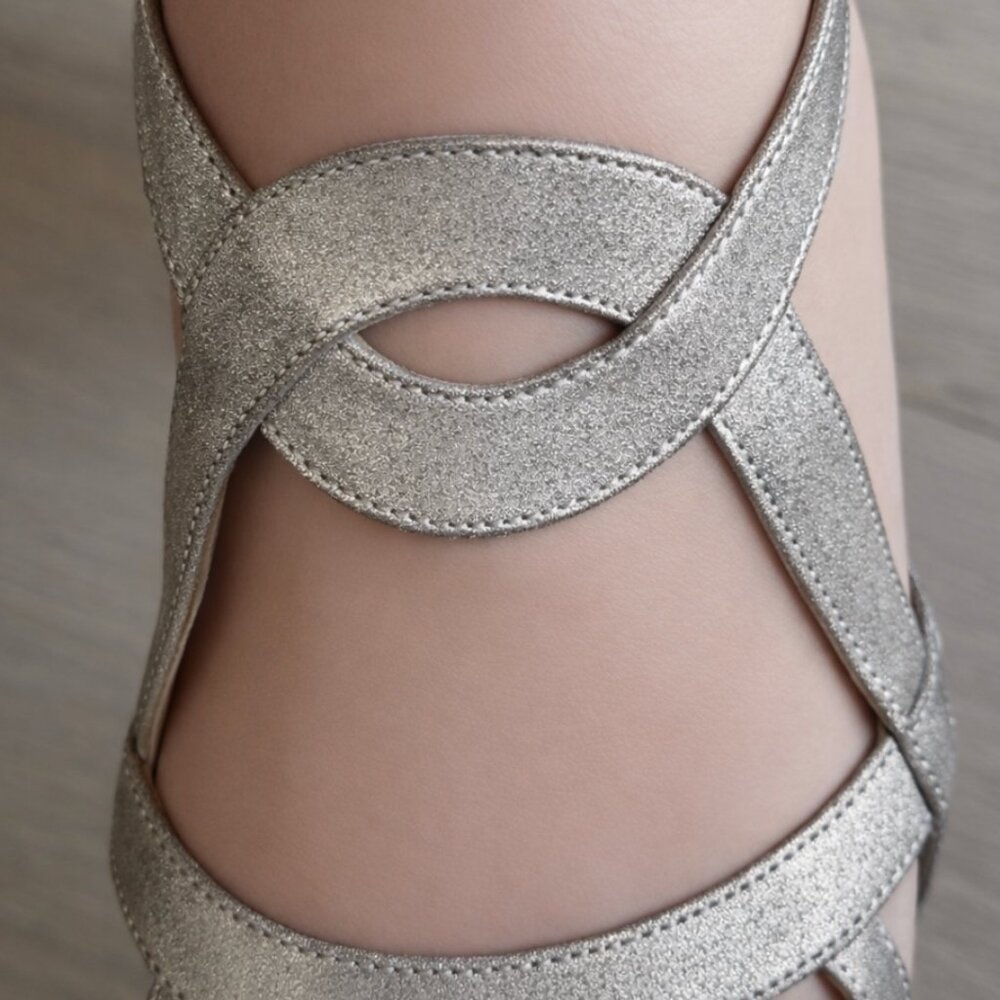 Sergio Rossi Metallic Silver Leather Sandals | Size 8 - Picture 7 of 10
